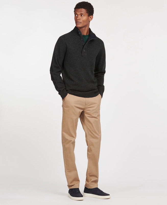 Black Barbour Essential Patch Half Zip Men's Sweaters | NBMV-18324