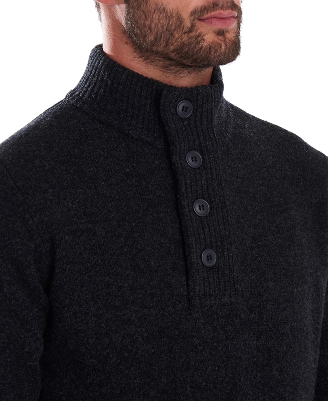 Black Barbour Essential Patch Half Zip Men's Sweaters | NBMV-18324