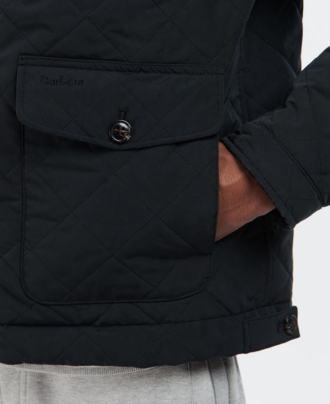 Black Barbour Hitchen Men's Quilted Jackets | CGYE-10963