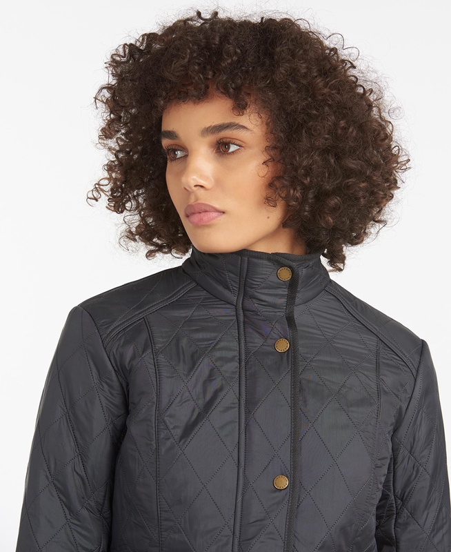 Black Barbour Jacke Cavalry Polarquilt Women's Quilted Jackets | HSRF-95281