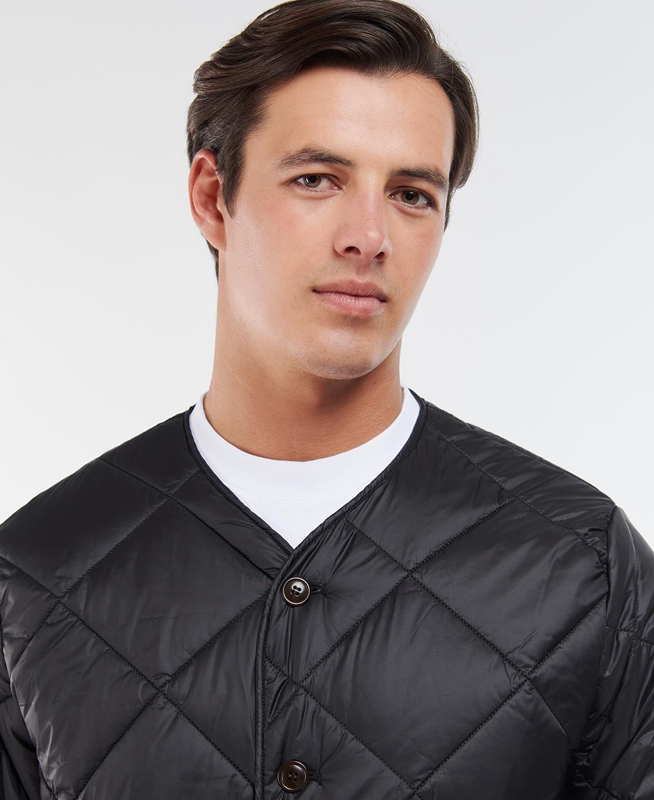 Black Barbour Liddesdale Cardigan Men's Quilted Jackets | IXWM-45197