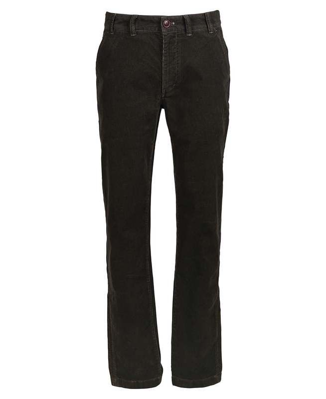 Black Barbour Neuston Stretch-Cord Trousers Men's Pants | TQEW-72068