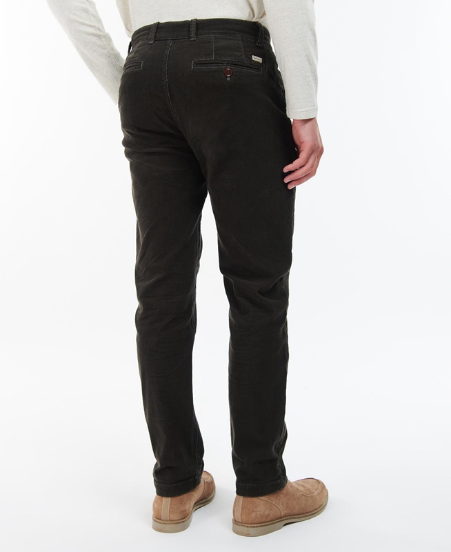 Black Barbour Neuston Stretch-Cord Trousers Men's Pants | TQEW-72068