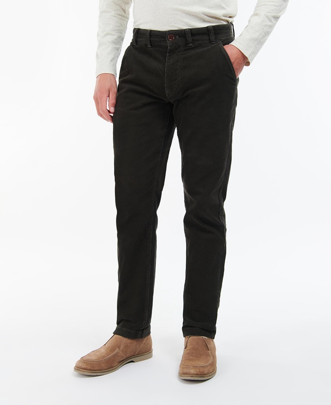 Black Barbour Neuston Stretch-Cord Trousers Men\'s Pants | TQEW-72068