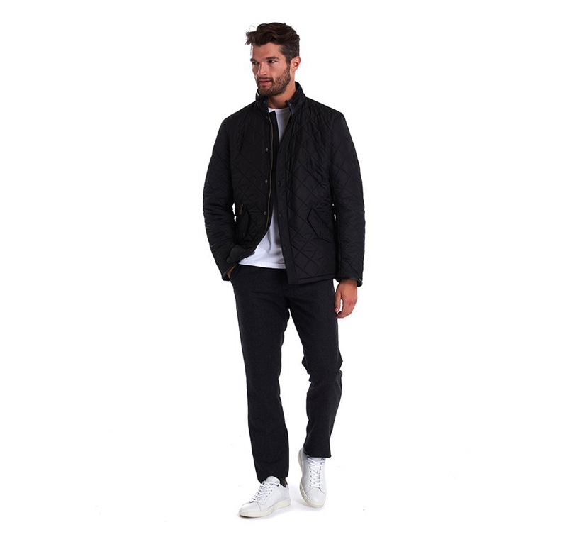 Black Barbour Powell Men's Quilted Jackets | KNXB-30712