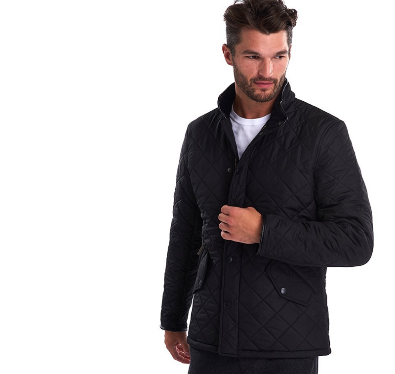 Black Barbour Powell Men's Quilted Jackets | KNXB-30712