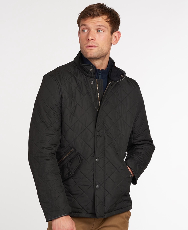 Black Barbour Powell Men\'s Quilted Jackets | KNXB-30712