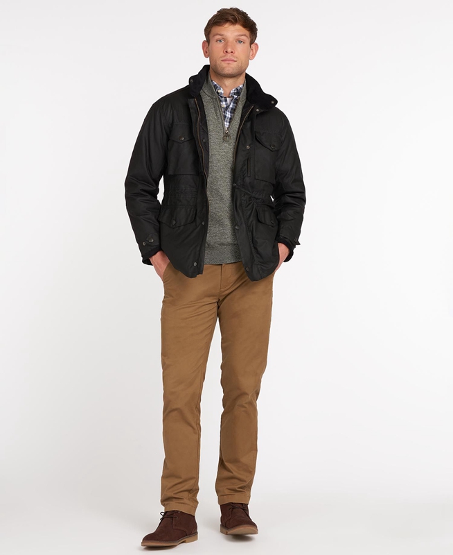 Black Barbour Sapper Men's Waxed Jackets | XFQB-92315