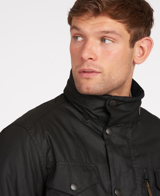 Black Barbour Sapper Men's Waxed Jackets | XFQB-92315