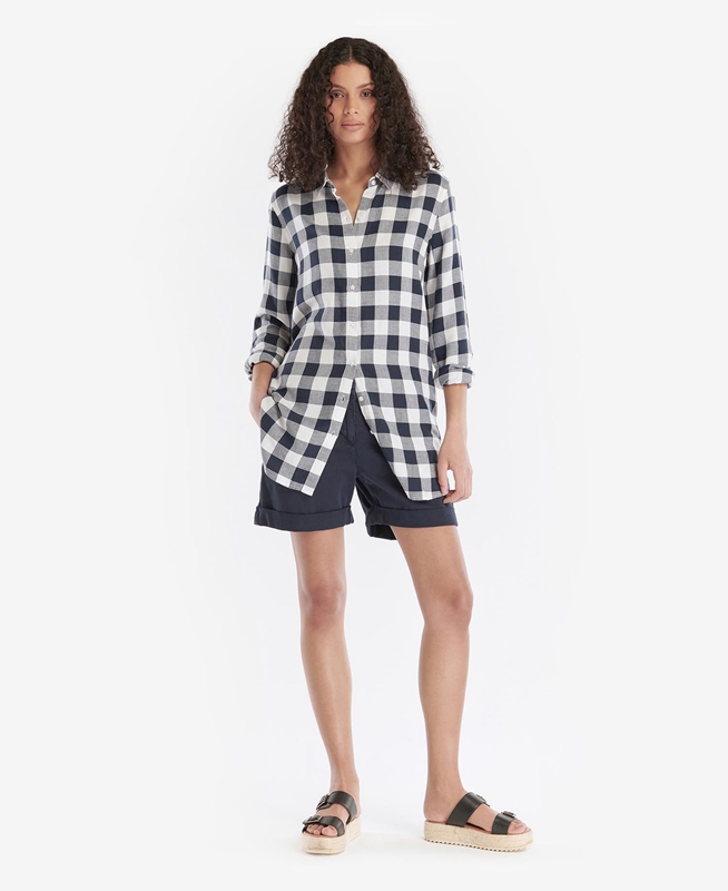 Black / Grey Barbour Baymouth Women's Shirts | VPDT-70642