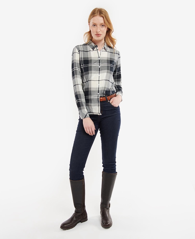 Black / Grey Barbour Bredon Women's Shirts | OXSU-56189