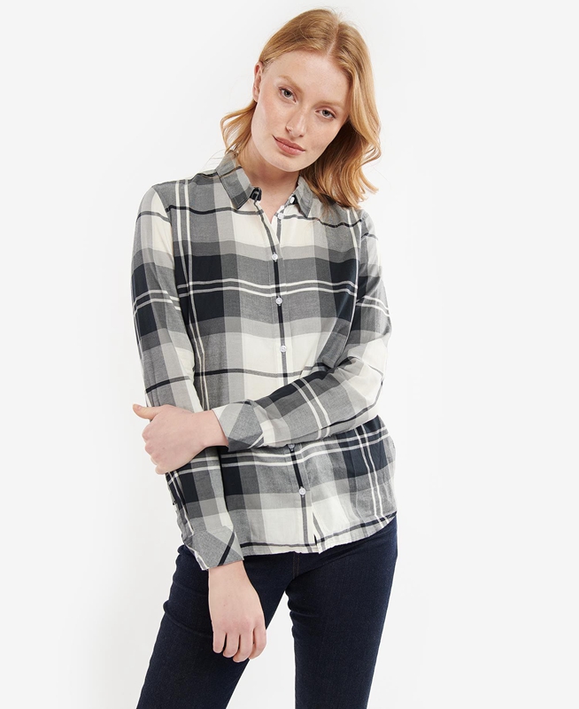 Black / Grey Barbour Bredon Women\'s Shirts | OXSU-56189