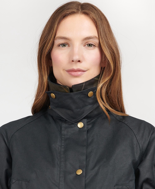 Blue Barbour Acorn Waxed Cotton Women's Waxed Jackets | NACZ-38416