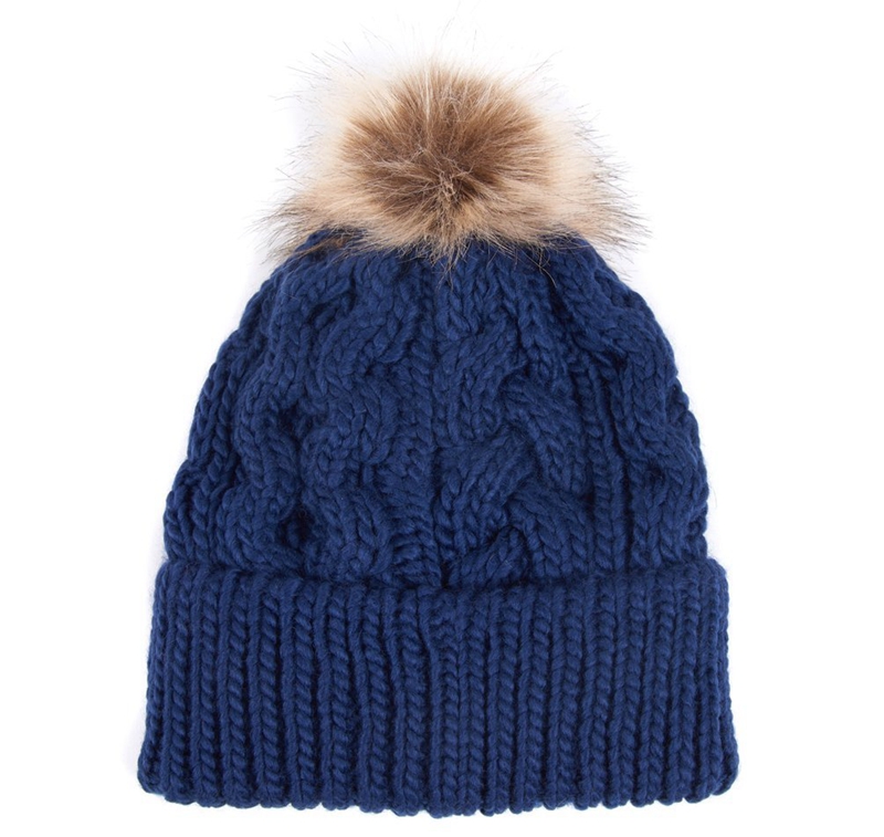 Blue Barbour Beanie Penshaw Cable Women's Hats | EQVC-34752