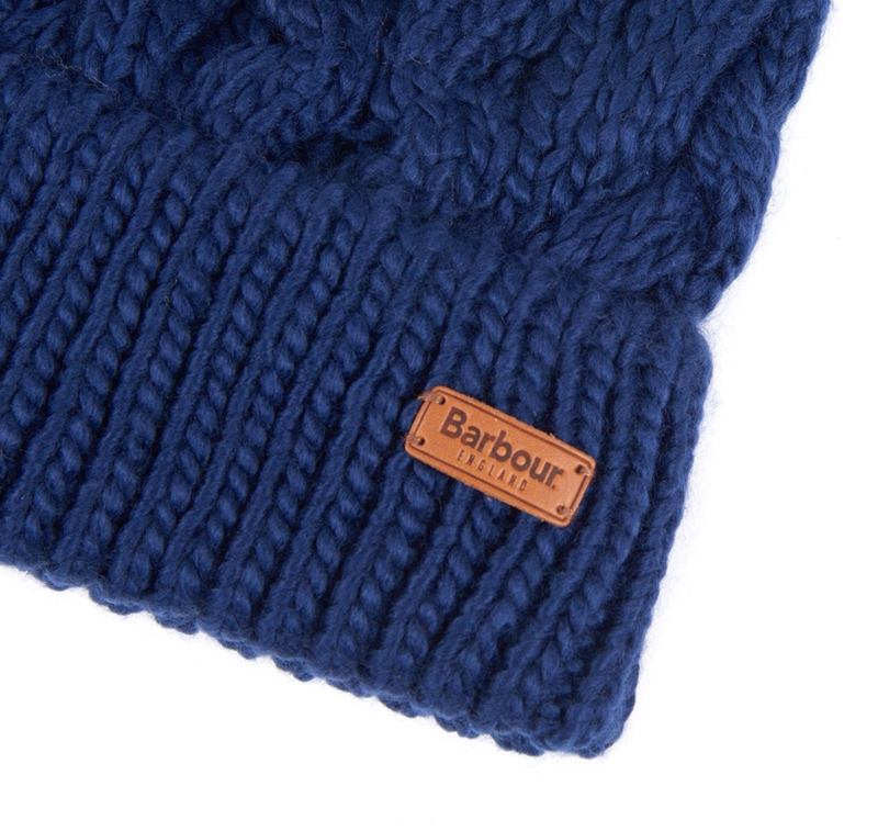 Blue Barbour Beanie Penshaw Cable Women's Hats | EQVC-34752