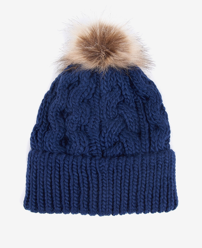 Blue Barbour Beanie Penshaw Cable Women's Hats | EQVC-34752