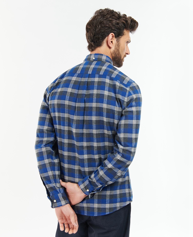 Blue Barbour Brockwell Tailored Fit Men's Shirts | YGWV-58769