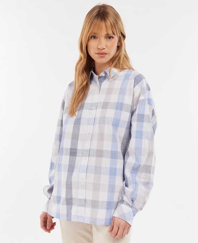 Blue Barbour Explorer Lara Women\'s Shirts | YAJT-61049