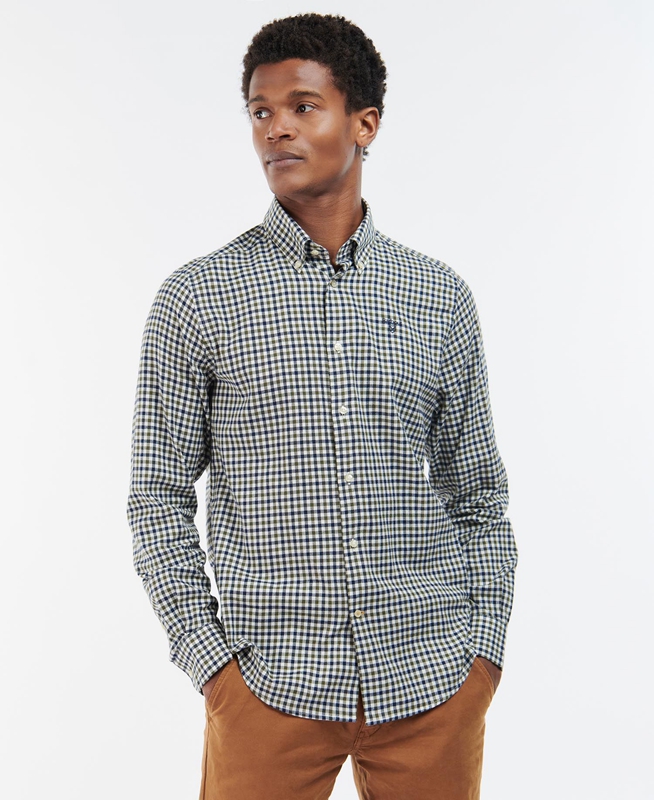 Blue Barbour Finkle Tailored Men's Shirts | WNXM-25617