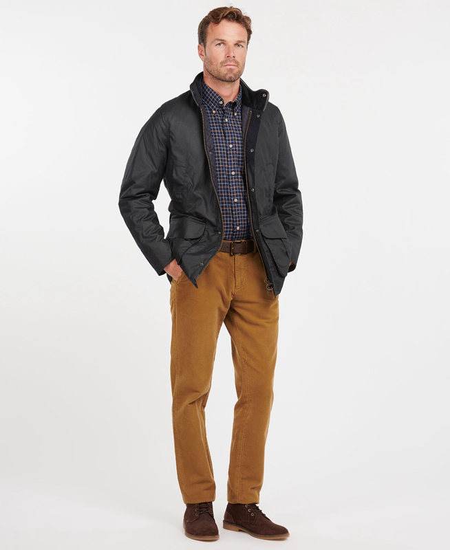 Blue Barbour Hereford Men's Waxed Jackets | AHMN-21756