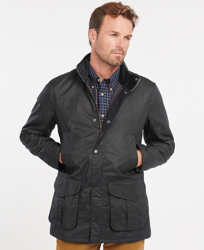 Blue Barbour Hereford Men\'s Waxed Jackets | AHMN-21756