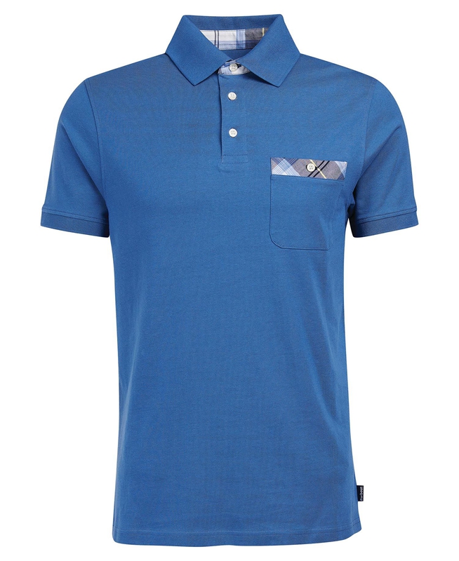 Blue Barbour Lirst Men's Polo shirts | WUPK-35692