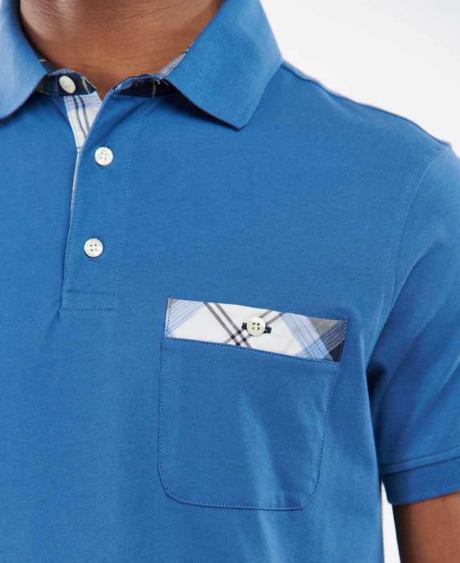 Blue Barbour Lirst Men's Polo shirts | WUPK-35692