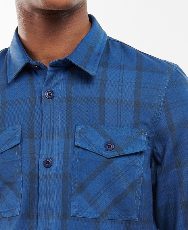 Blue Barbour Overdyed Cannich Overshirt Men's Shirts | XTPO-09568