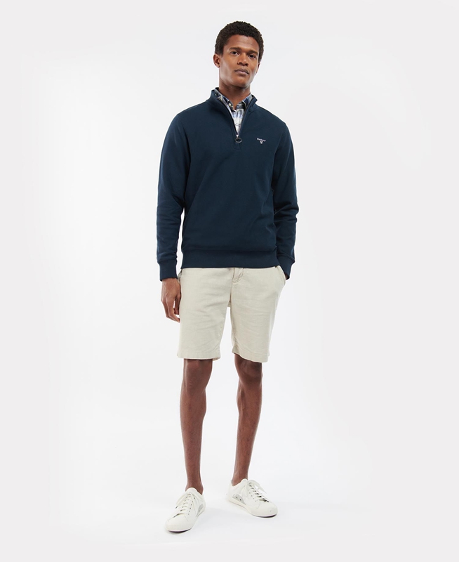 Blue Barbour Rigg Half Zip Men's Sweatshirts | SMXI-51976