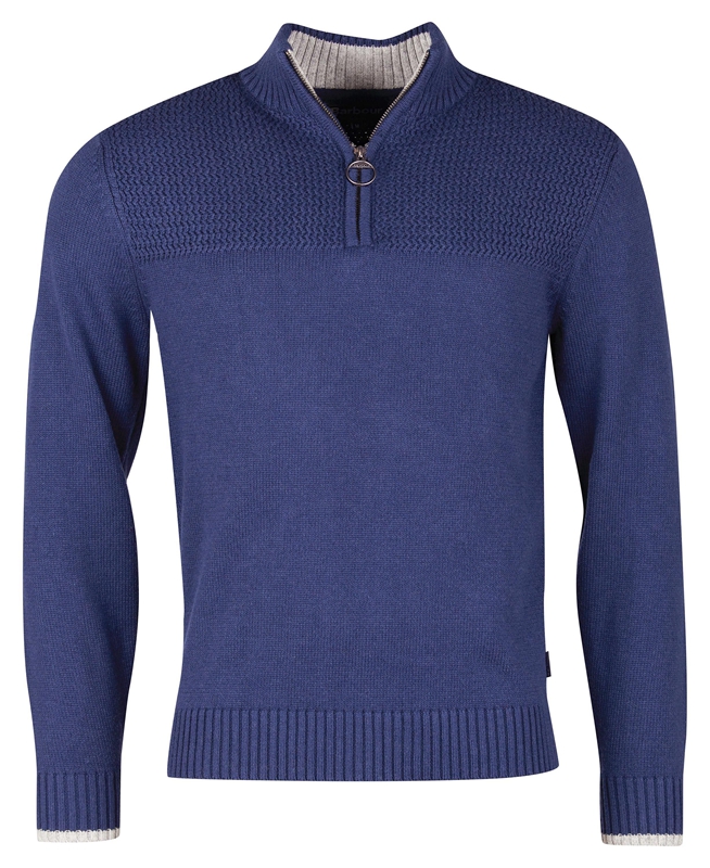 Blue Barbour Shoal Half Zip Men's Sweaters | CIVO-79526