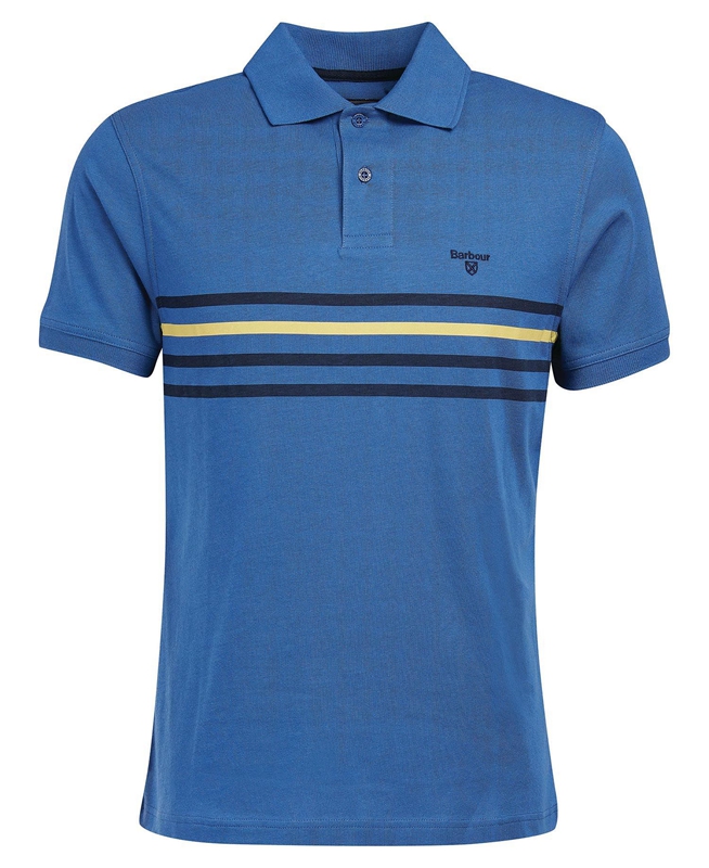 Blue Barbour Silsden Men\'s Polo shirts | GQRO-57813