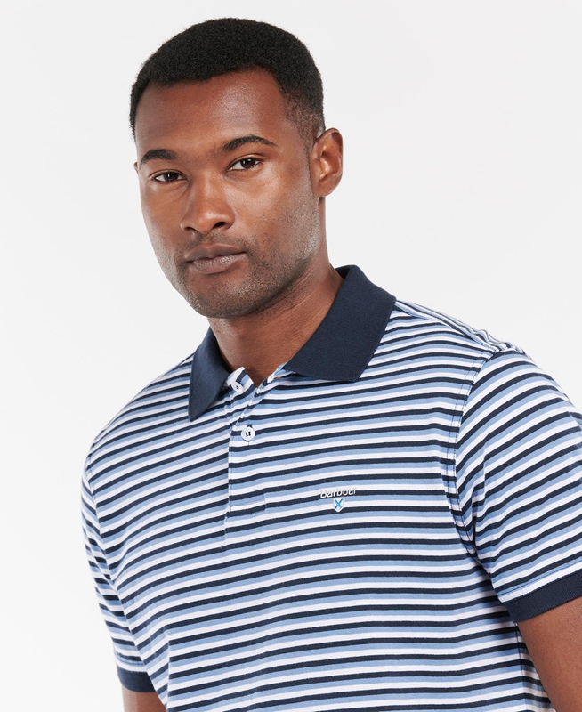 Blue Barbour Swinden Men's Polo shirts | PZNB-90562