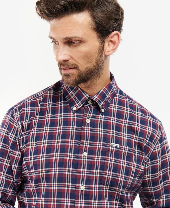 Blue Barbour Turville Regular Fit Men's Shirts | QAZH-57261