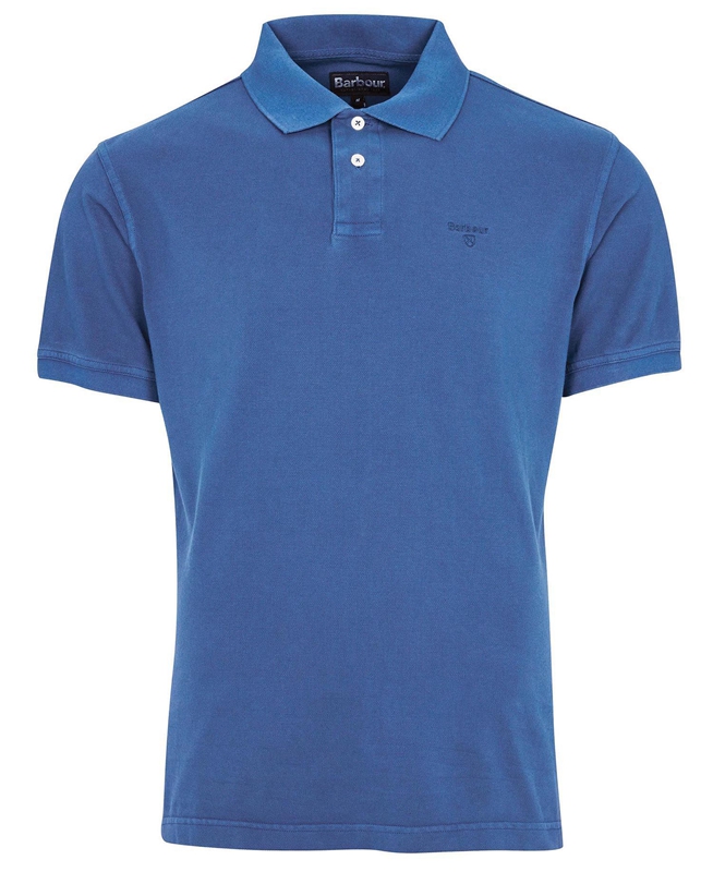 Blue Barbour Washed Sports Men's Polo shirts | MPZE-86479