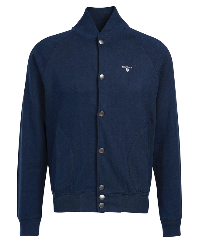 Blue Barbour Whitewell Button Thru Men's Sweatshirts | DSQL-25143