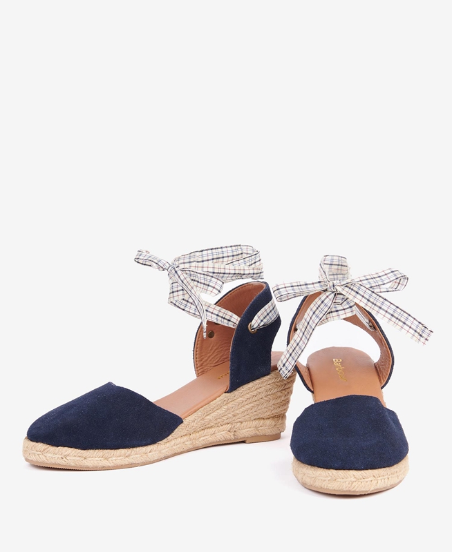 Blue Barbour Whitney Wedge Women's Sandals | XNQV-73406