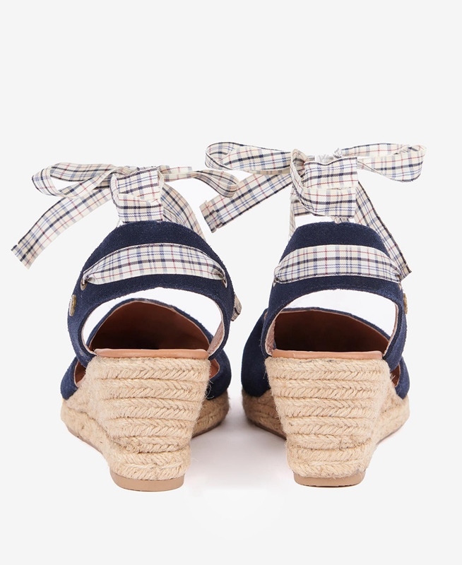 Blue Barbour Whitney Wedge Women's Sandals | XNQV-73406