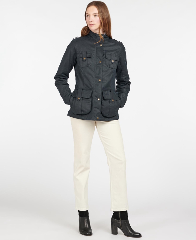 Blue Barbour Winter Defence Women's Waxed Jackets | JRKB-91375