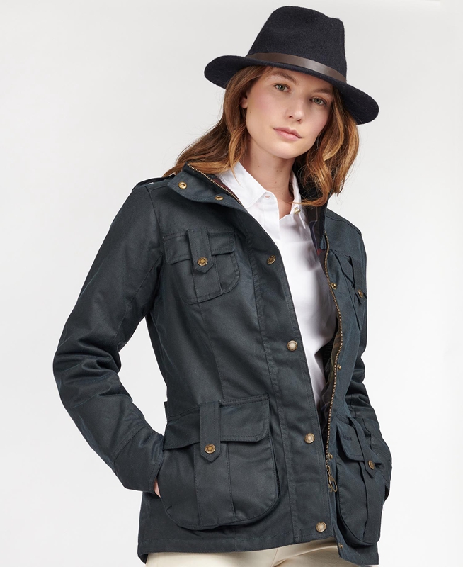 Blue Barbour Winter Defence Women\'s Waxed Jackets | JRKB-91375