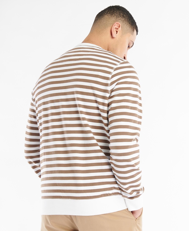 Brown Barbour Durnage Crew Men's Sweatshirts | ARQI-03287