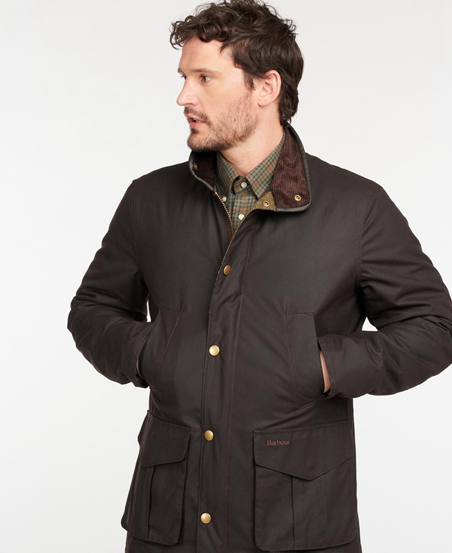 Brown Barbour Hereford Men\'s Waxed Jackets | DQSZ-30978