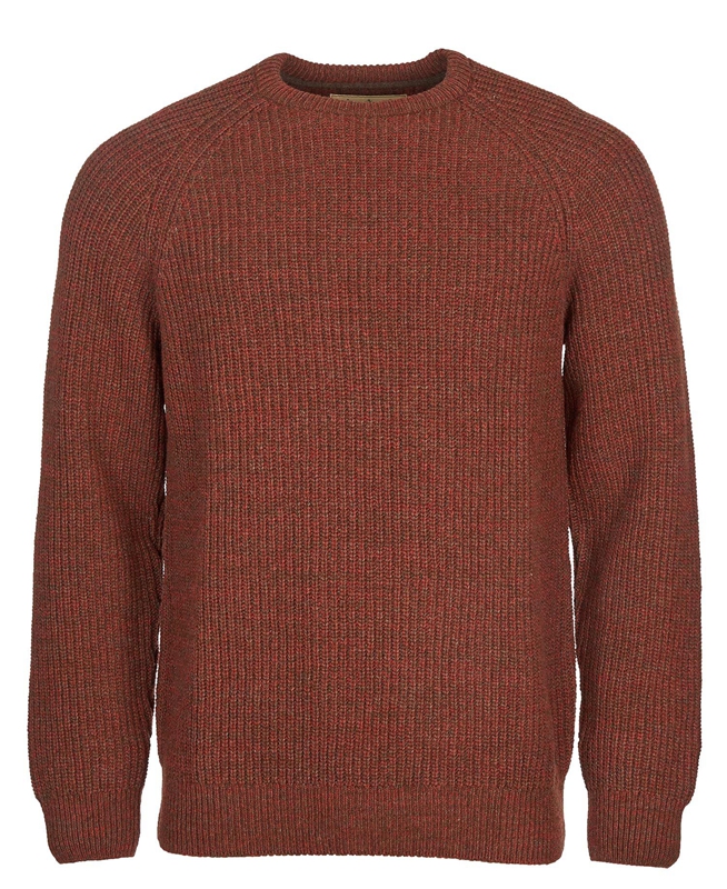 Brown Barbour Horseford Crew Men's Sweaters | FBRC-89250