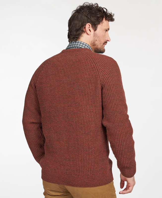 Brown Barbour Horseford Crew Men's Sweaters | FBRC-89250