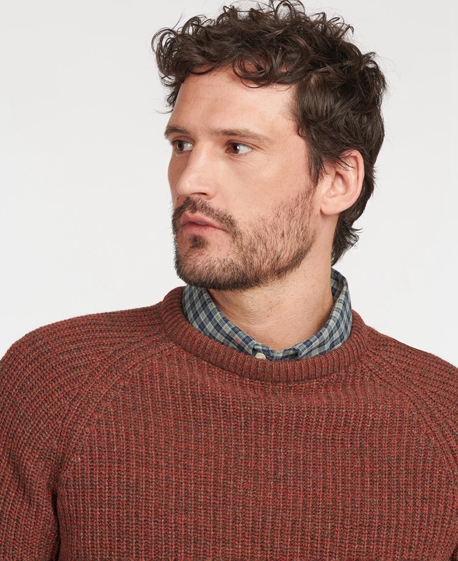 Brown Barbour Horseford Crew Men's Sweaters | FBRC-89250