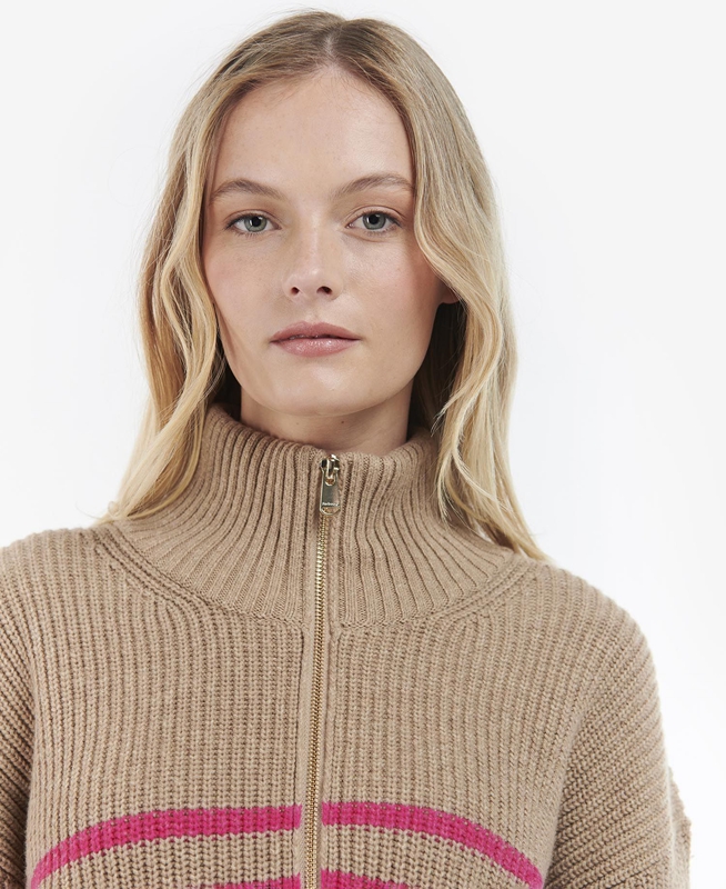 Brown Barbour Jemima Knit Women's Sweaters | SGTX-29583