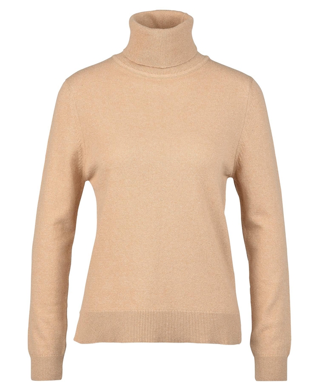 Brown Barbour Pendle Roll-Neck Women's Sweaters | KVHR-38627