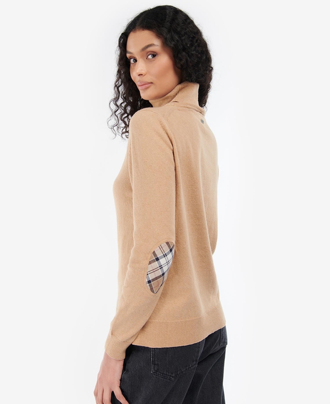 Brown Barbour Pendle Roll-Neck Women's Sweaters | KVHR-38627