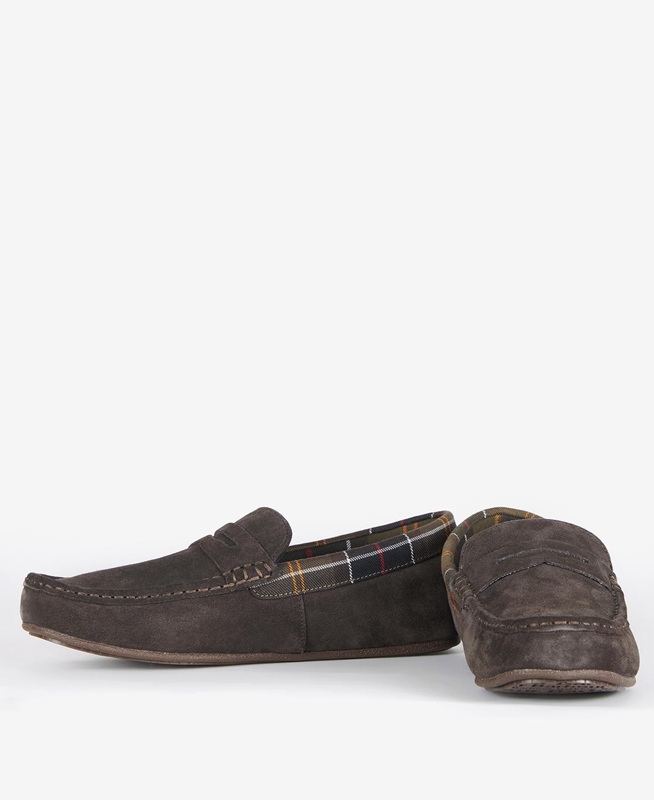 Brown Barbour Porterfield Men's Slippers | ZXEM-10253