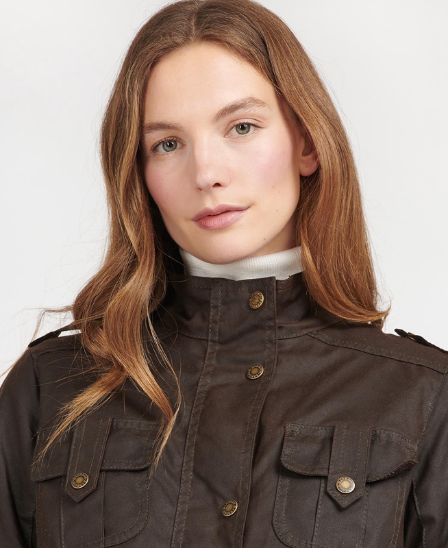 Brown Barbour Winter Defence Women's Waxed Jackets | ISNC-61240