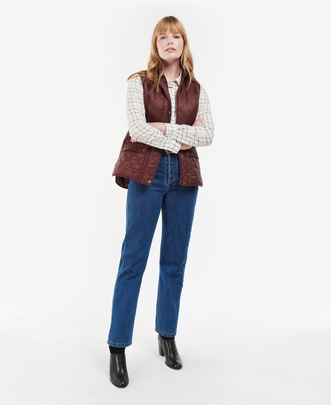 Burgundy Barbour Otterburn Women's Vest | WMXU-41865